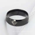 Metall Superman schwarzen Ring, Superman Verlobungsring Schmuck